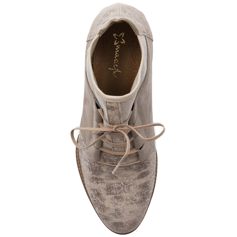Maciejka Dark Beige Lace-up Boots