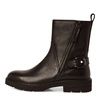 TamariTamaris Leather Flat Ankle Boots With Zipper Boots Buckle Detail Black 1-25421-45-001