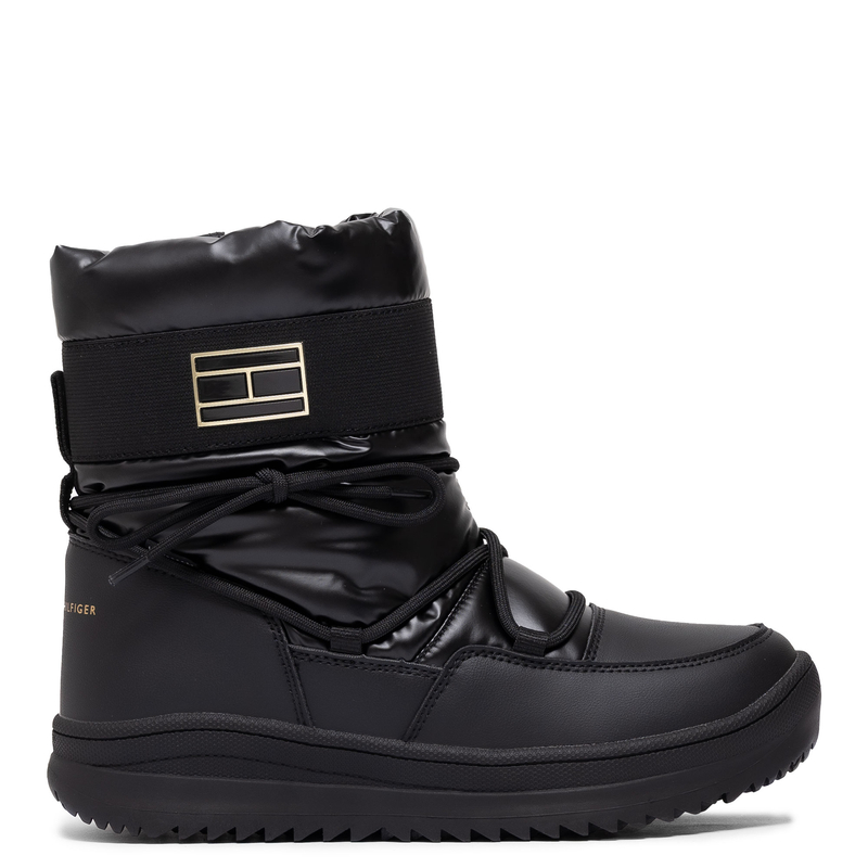 Tommy Hilfiger Quilted Zip Snow Boots Women Black T3A5-34052-BLACK