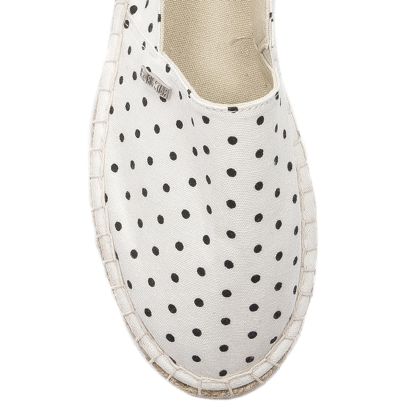 Big Star Espadryle damskie w kropki White Białe