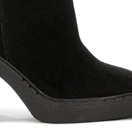 Maciejka Black Suede Knee-High Boots