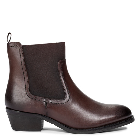 Maciejka Leather Chelsea Ankle Boots Block Heel Brown H7168-02/00-7