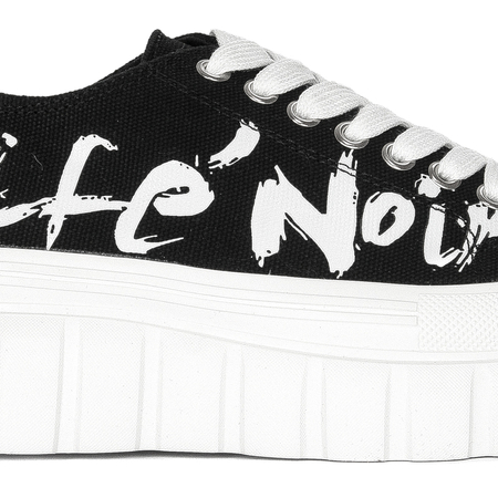 CAFENOIR Trampki Damskie Sneakersy Nero Czarne