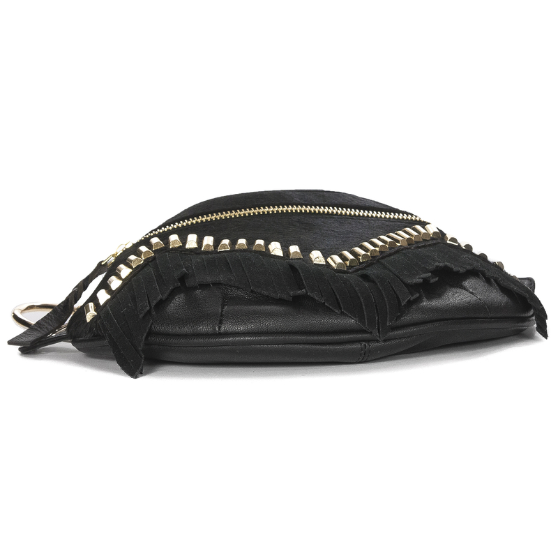 Piti Cuiti Women's Handbag Black with Tassels