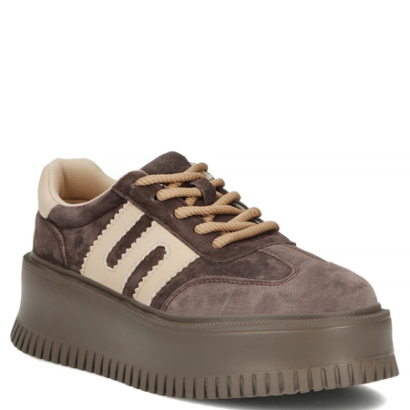 Filippo Zamszowe Sneakersy Damskie Na Platformie Brązowe DP7111-26-D-BR