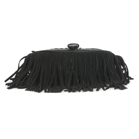 Piti Cuiti Women's Shoulder Bag Black with Tassels