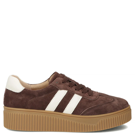 Filippo Zamszowe Sneakersy Damskie Na Platformie 4 Cm Brązowe DP6776-26-D-BR