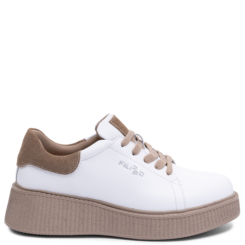 Filippo Women's Leather Platform Sneakers White DP7982-26-WH