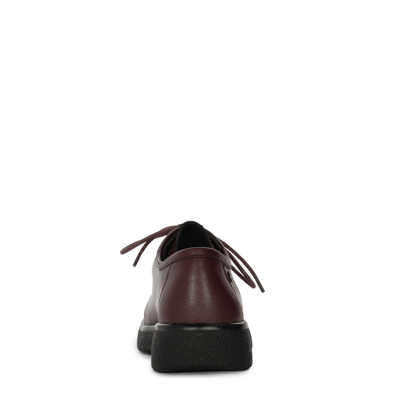 Maciejka Women’s Leather Lace-Up Shoes Platform Burgundy K7189-23/00-1