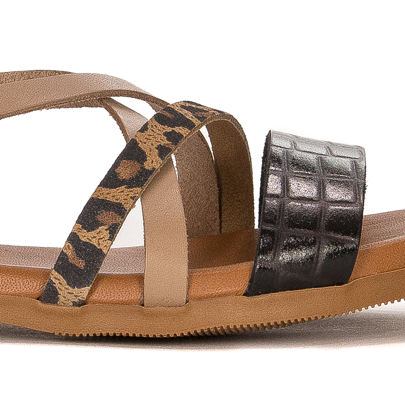 Maciejka leather women's panther sandals