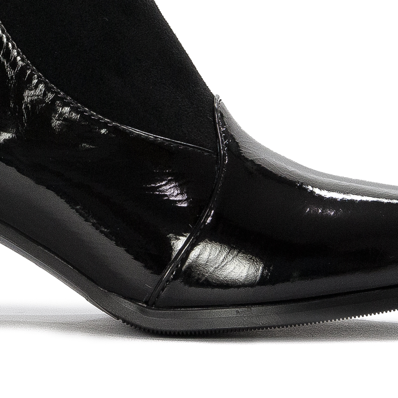 S.Barski Women's boots ankle boots black lacquered