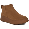 FitFlop F-Mode Leather Flatform Zip Ankle Boots Light Tan