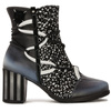 Maciejka Avant-Garde Leather Ankle Boots Block Heel Black Blue 05605-01/00-7