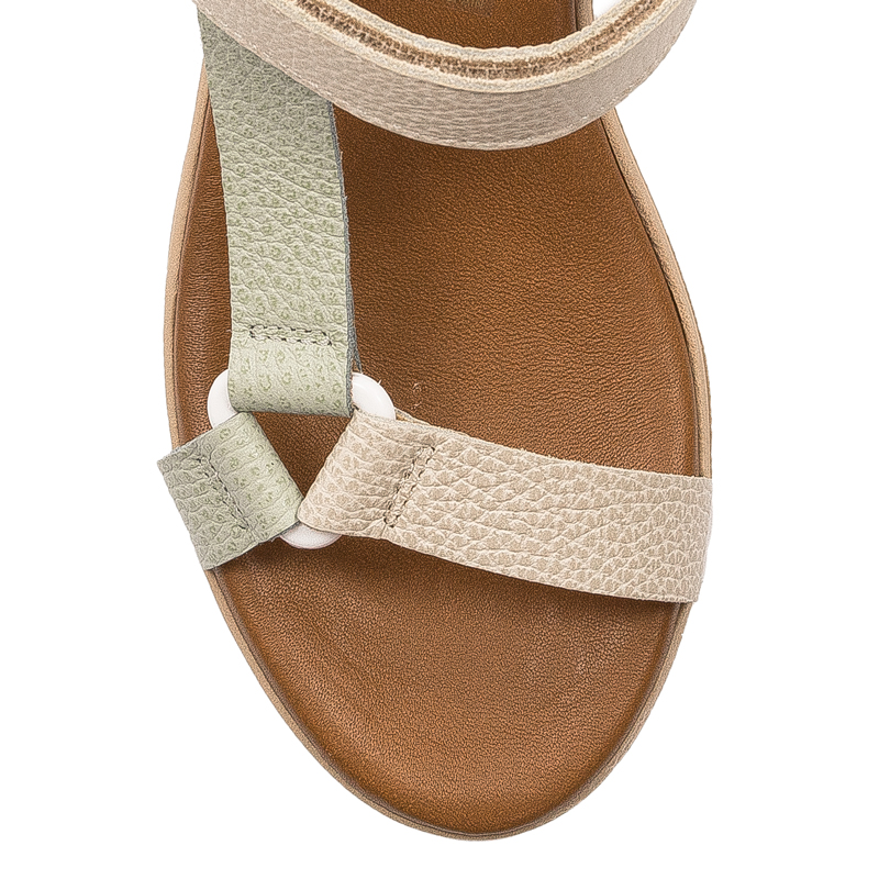 Maciejka Green Leather Sandals