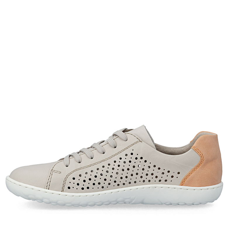 Rieker Perforated Women's Sneakers with Side Zip Beige 52824-60