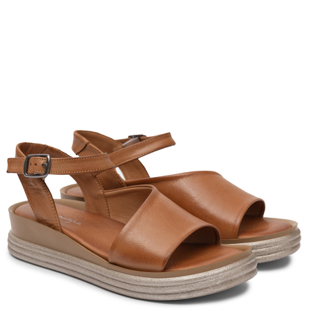 Maciejka Fashion Leather Wedge Sandals Comfortable Ginger L7629-29/00-1