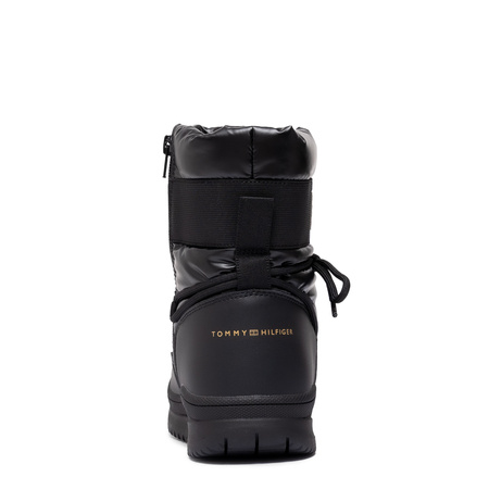 Tommy Hilfiger Zimowe Pikowane Śniegowce Z Zamkiem Czarny T3A5-34052-BLACK