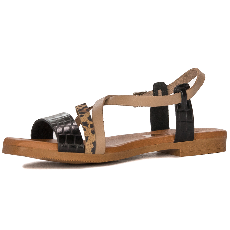 Maciejka leather women's panther sandals