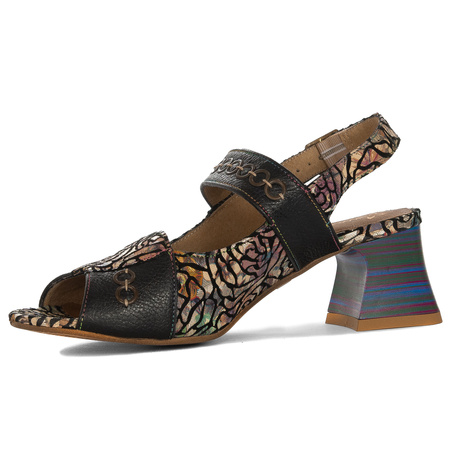 Maciejka Women's Heeled Leather Sandals Black