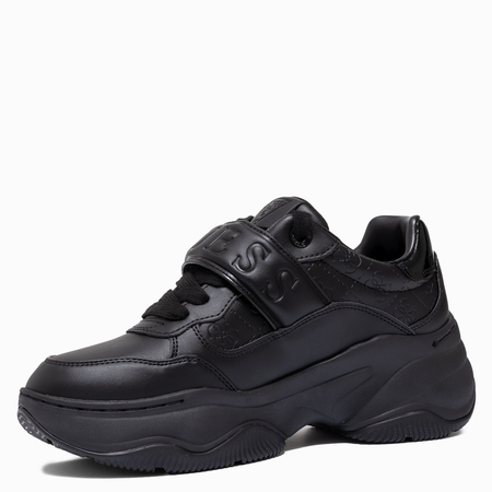 Guess Platform Logo-Strap Chunky Sneakers Black FLFHNNELE12-BLACK