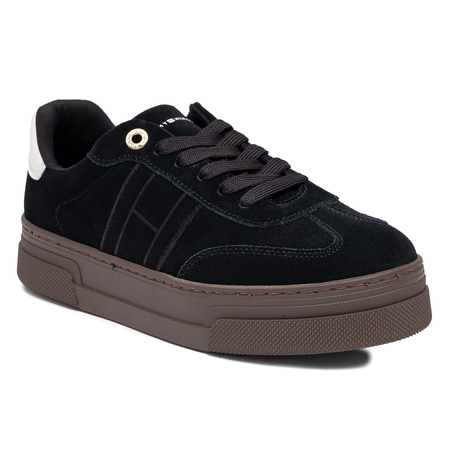 Tommy Hilfiger Platform Sneakers for Women with Embroidered H Black/Off White T3A9-33988-1840A794