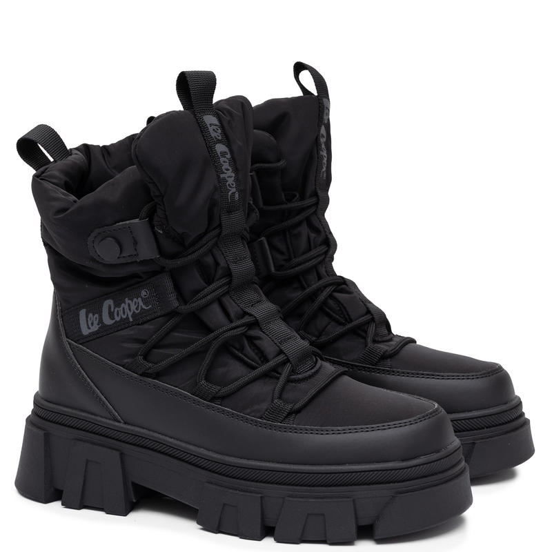 Lee Cooper Zimowe Ocieplane Botki Na Platformie Czarne LCJ-26-01-4628LA
