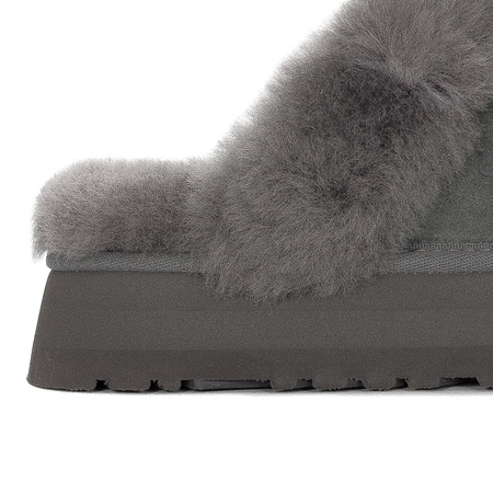 UGG Kapcie damskie na platformie Disquette Charcoal