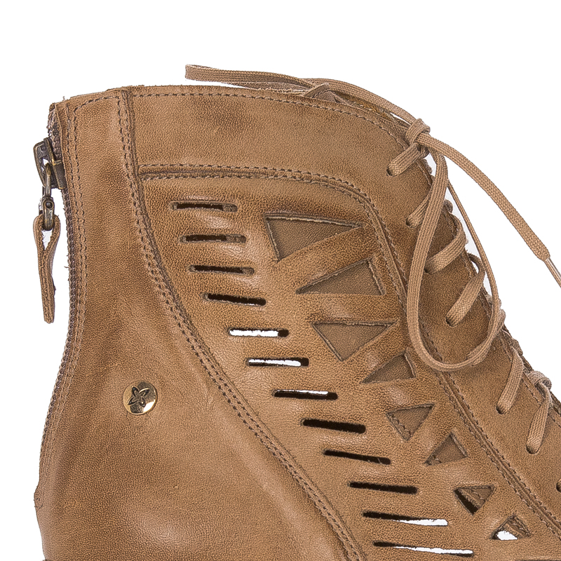Maciejka Dark Beige Women's Lace-Up Boots