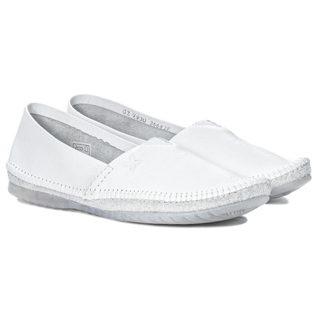 Maciejka Women's Leather Half Shoes White