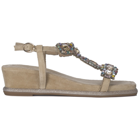 Alma En Pena Women's Suede Sand Beige Sandals