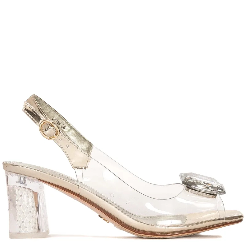 Sca'viola Women's Sandals On A High Heel Gold