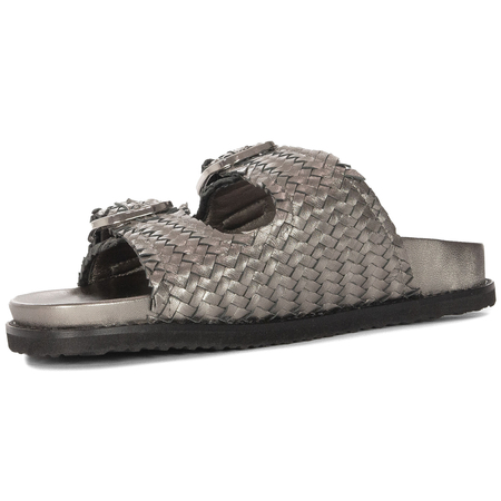  Inuovo Women's Leather Flip-Flops Silver