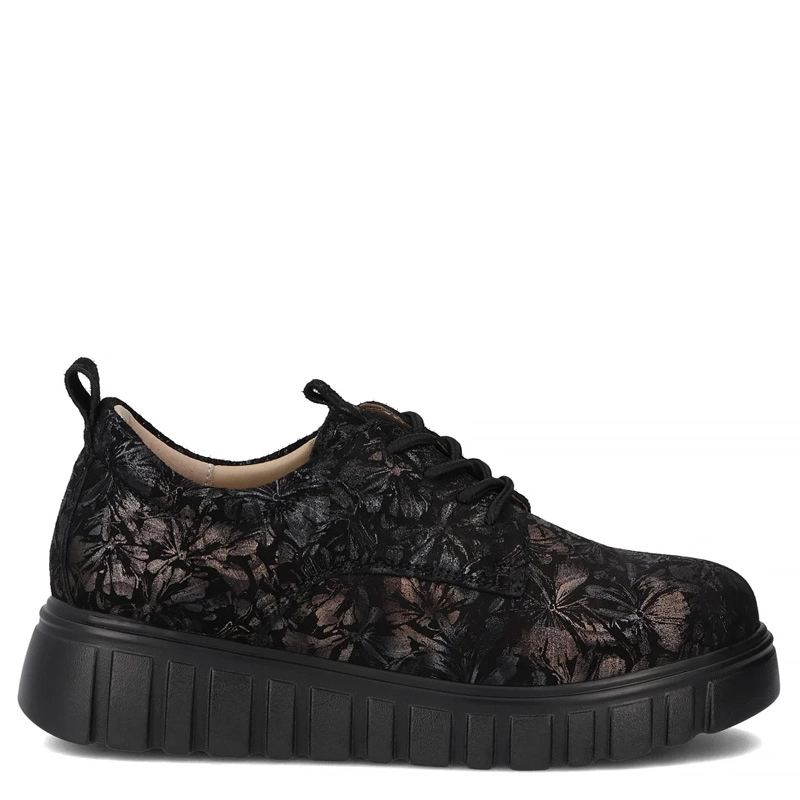 Filippo Women's Leather Platform Sneakers Black DP6846-26-BK-FL