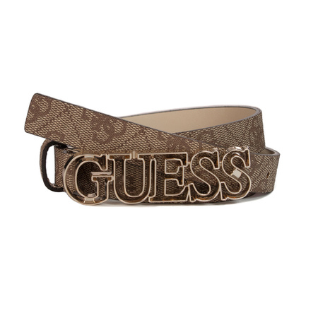 Guess Women's Belt brown LTL gold logo