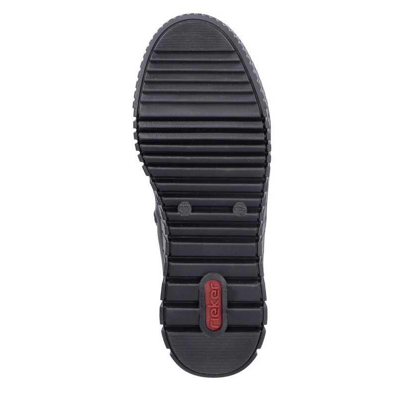 Rieker Botki Na Platformie Damskie Z Zamkiem Czarne Y6151-00-BLACK