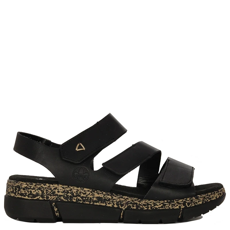Rieker Women's Black Sandals Platform