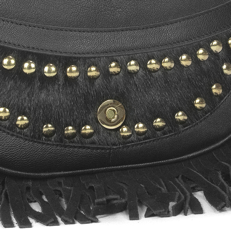 Piti Cuiti Women's Shoulder Bag Black with Tassels