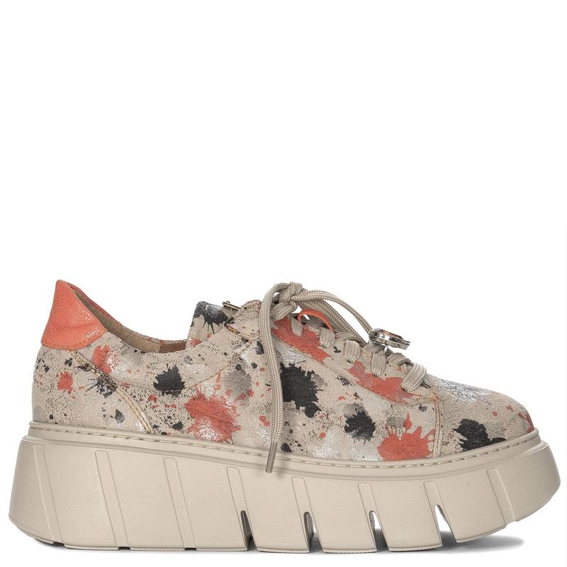 Maciejka skórzane półbuty damskie na platformie wielokolorowe 06891-18/00-8