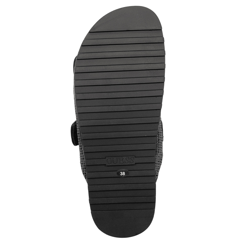 Guess Klapki Damskie Regulowane Na Rzep Klapki Na Platformie 4 Cm Czarne FLJFDE-FAP19-BLK