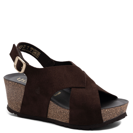Yokono Bari Wedge Sandals Suede Brown BARI-263-SER-MAR