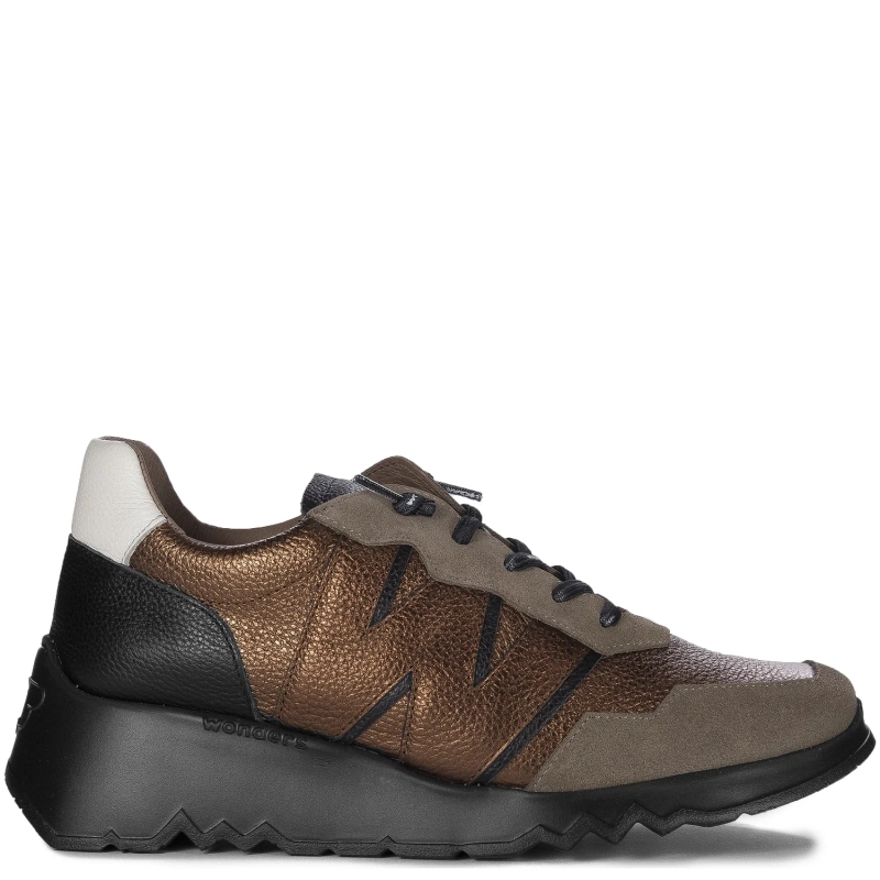 Wonders Women's Sneakers low shoes Taupe Oro Negro