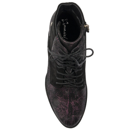 Maciejka 06193-01/00-7 Women's burgundy  and black Leather Boots