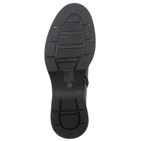 Maciejka Skórzane Sznurowane Botki Czarne N3115-01/00-8