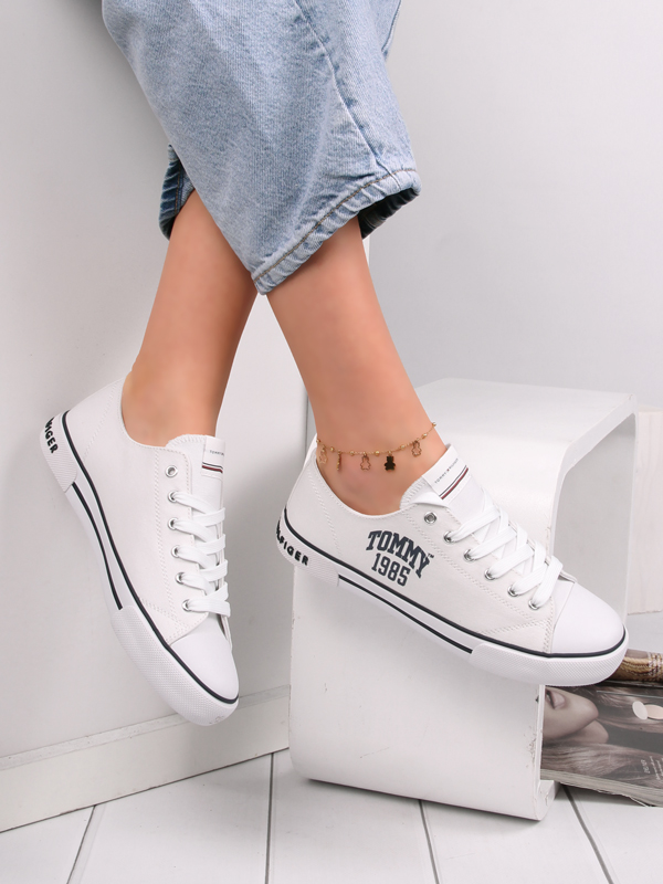 Tommy Hilfiger Damskie Trampki Niskie Białe 