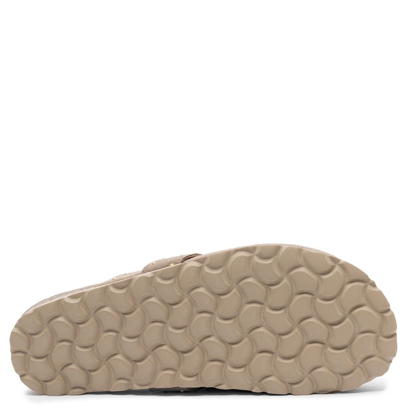 Verbenas Suede Mules With Gold Studs Beige ROE-SER-TACH-PIE