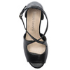 Sergio Leone women's sandals on a high heel Black PU