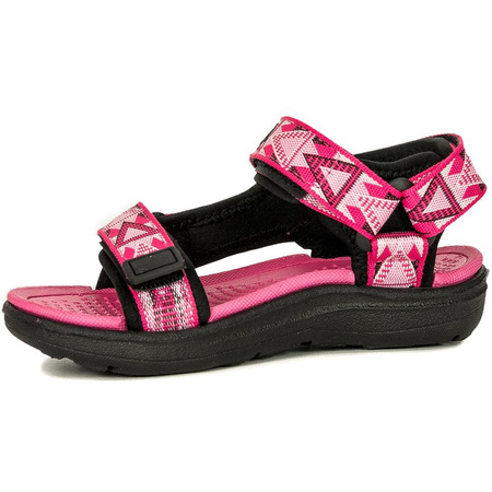 Lee Cooper Sandały dziecięce dziewczęce na rzepy Black Fuxia