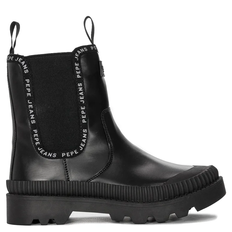 Pepe Jeans Botki damskie Gum Chelsea Black czarne