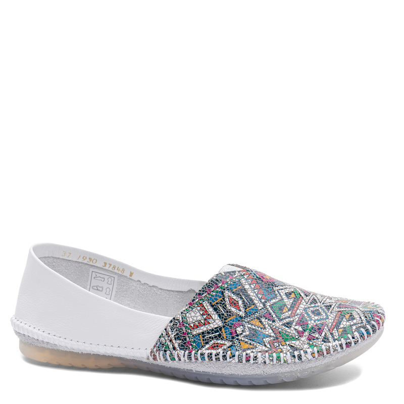 Maciejka Leather Slip-On Shoes Colorful White 1930W-68/00-0