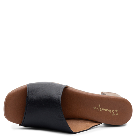Maciejka Leather Block Heel Mules Elegant Black E7395-01/00-1